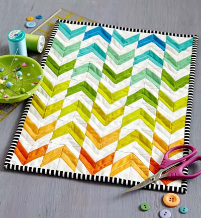 rainbow chevron mini quilt