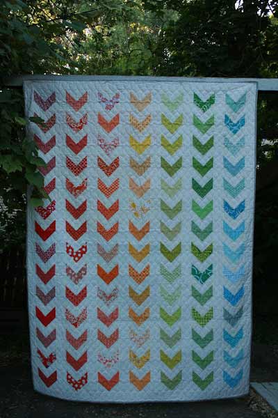 Rainbow chevron twin quilt