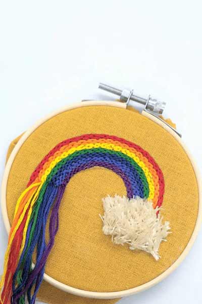 Rainbow embroidery template