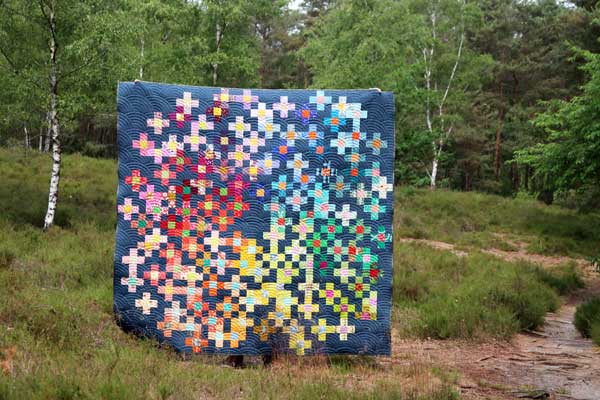 Rainbow over head quilt