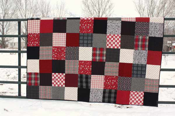 Simple squares flannel quilt