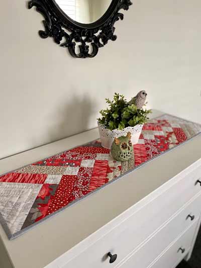 Red braid table runner