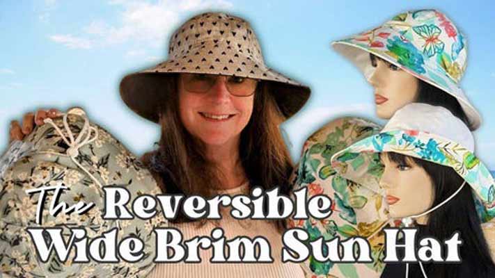 Reversible wide brim sun hat