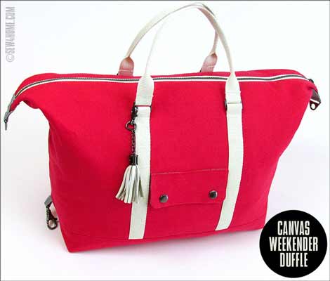 Roomy canvas weekender duffle