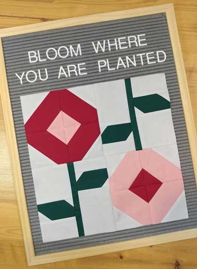 Rose garden quilt block