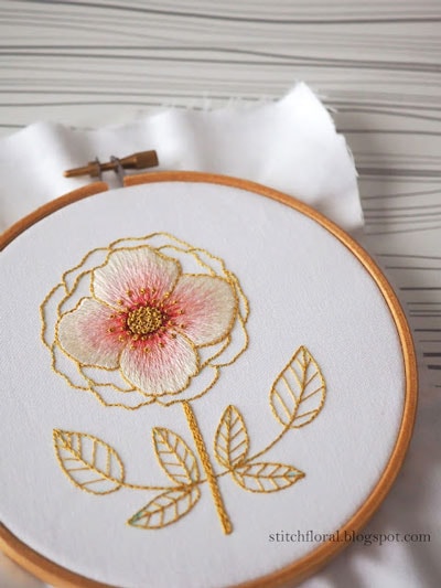 Rose Gold Flower Embroidery