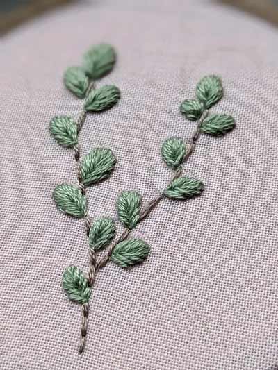 Simple eucalyptus – free succulent embroidery design