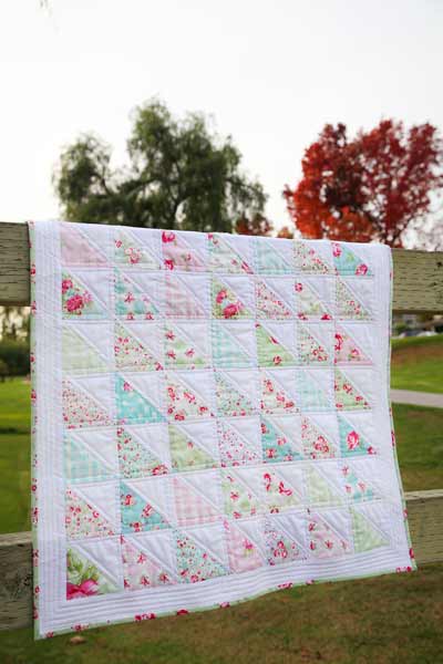 Rosey Half Square Triangle Quilt