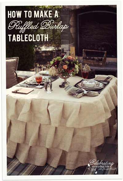 How to Make a Ruffled Burlap Tablecloth