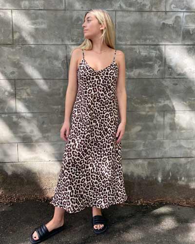 Slip Dress with a bound neckline and straps