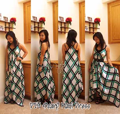 scarves transformation to maxi dress