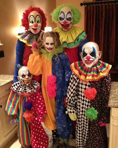 DIY Scary Clown costumes for a family