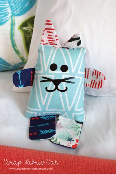 Cat stuffed animal pattern from scrap fabric