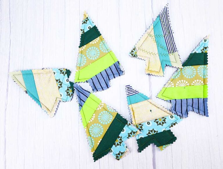 Quilt As You Go Scrappy Christmas Ornaments Tutorial