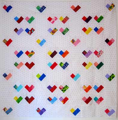 Scrappy Four Patch Heart Quilt