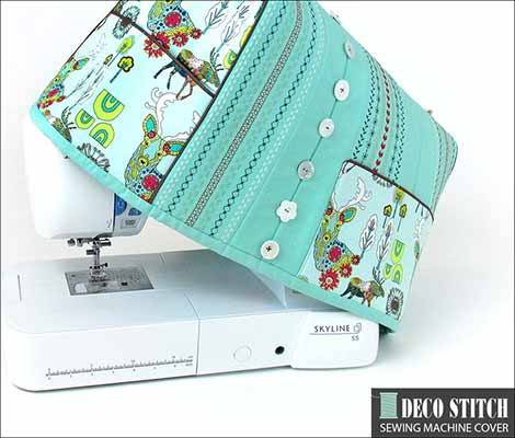 sewing machine cover with decorative stiches