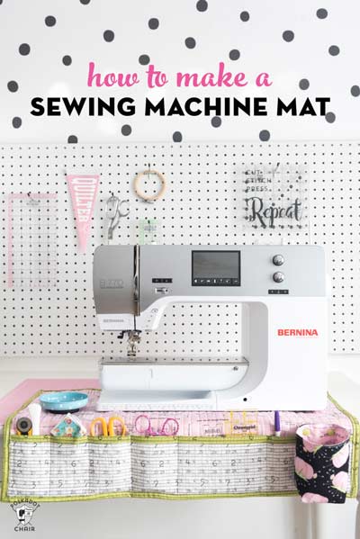 Roll up sewing machine mat and organizer