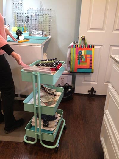 Use a small sewing trolley