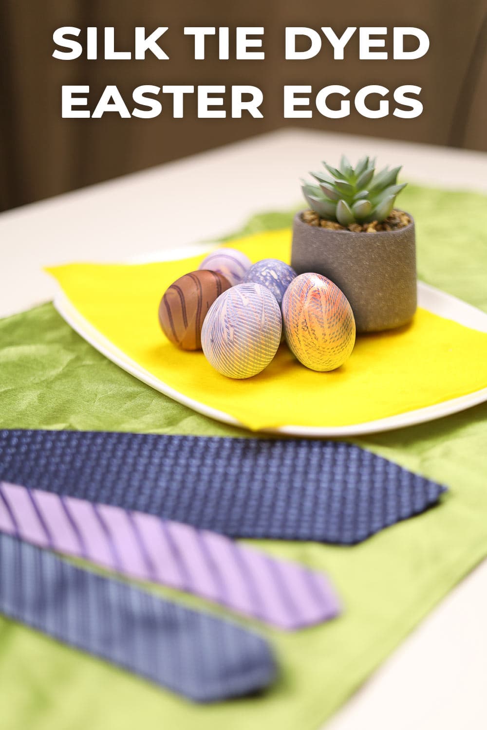 silk tie dyed Easter eggs