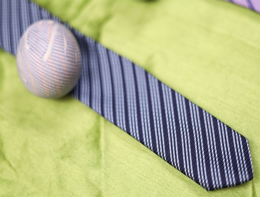 silk tie Easter eggs blue stripes patterns