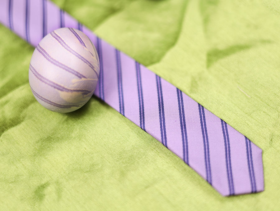 silk tie Eater eggs purple pattern