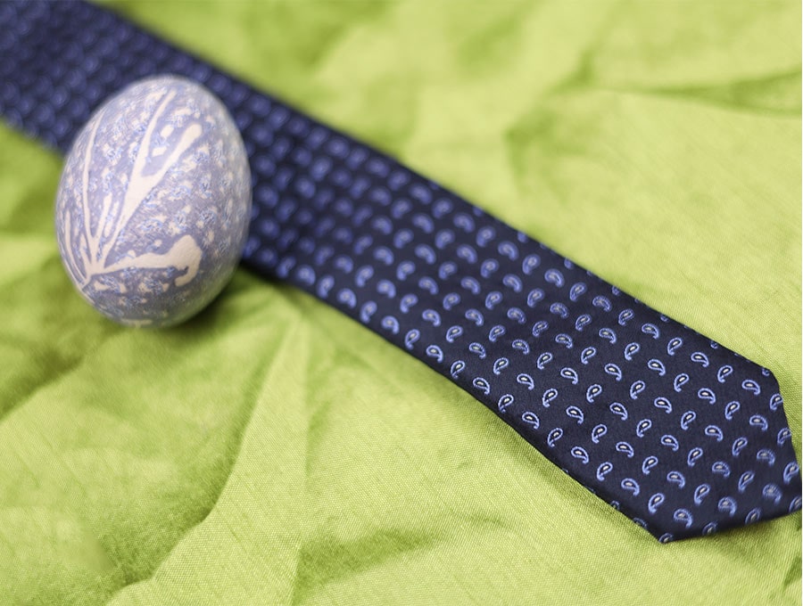 silk tie Easter eggs swirls design