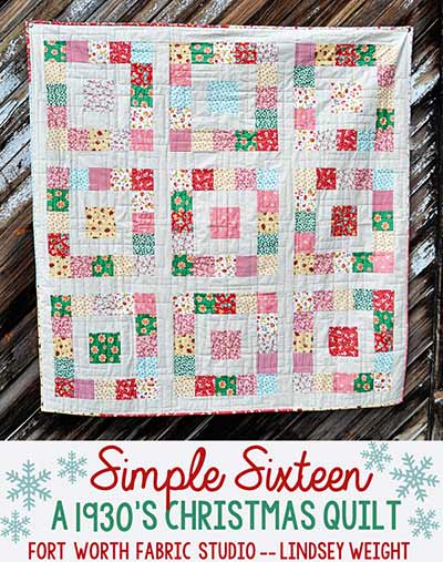 Simple sixteen Christmas quilt pattern