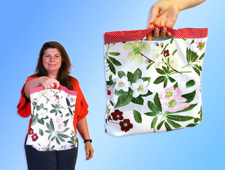 DIY Slit Handle Eco Bag // How to make a fabric bag with slit handle