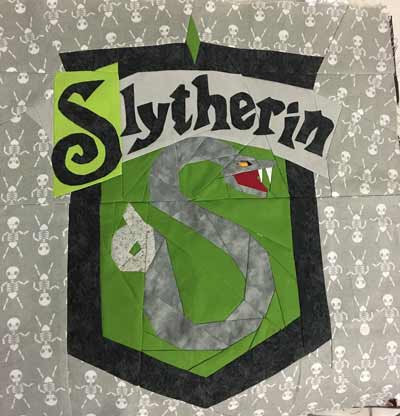 Slytherin House Crest Letters Applique Pattern