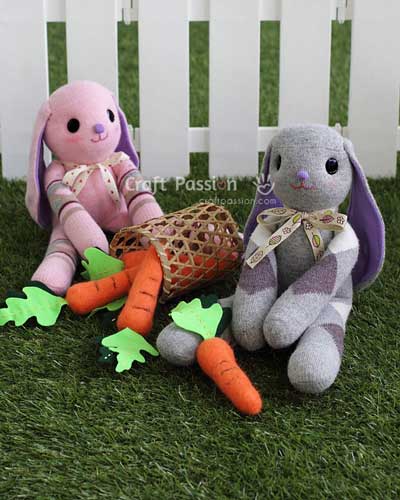 Floppy eared sock bunny sewing pattern