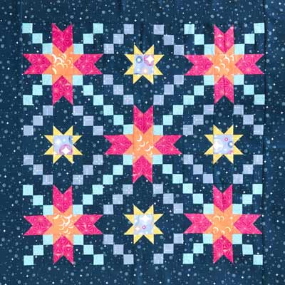 Stars at dusk Single Irish Chain quilt