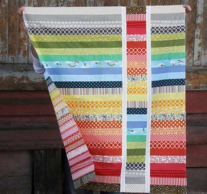 Strip and flip baby quilt pattern
