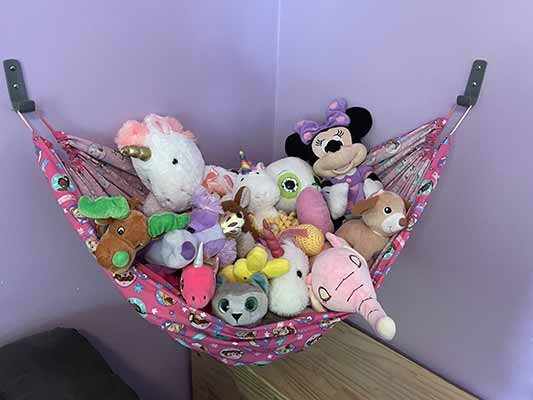 DIY Hammock For Stuffed Animals To Keep Them Off The Floor