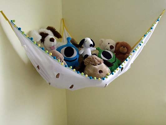 DIY Hammock For Stuffed Animals To Keep Them Off The Floor