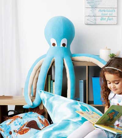 Stuffed fleece octopus