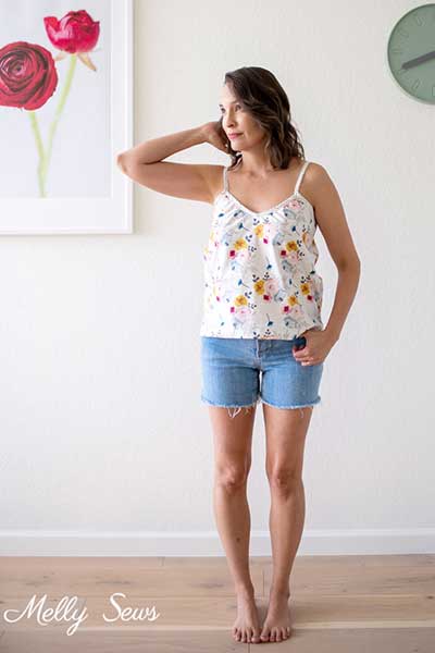 Floaty Camisole Sewing Pattern Download for Flowy Fabrics Top