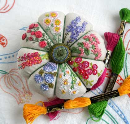 Wrist Pincushions  Embroidery Garden