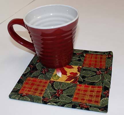 simple 9 patch mug rug