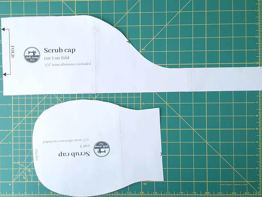 Diy Surgical Scrub Cap Free Sewing Pattern Hello - Diy Fabric Nurse Hat Paper