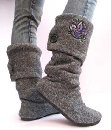 recycled sweater boots