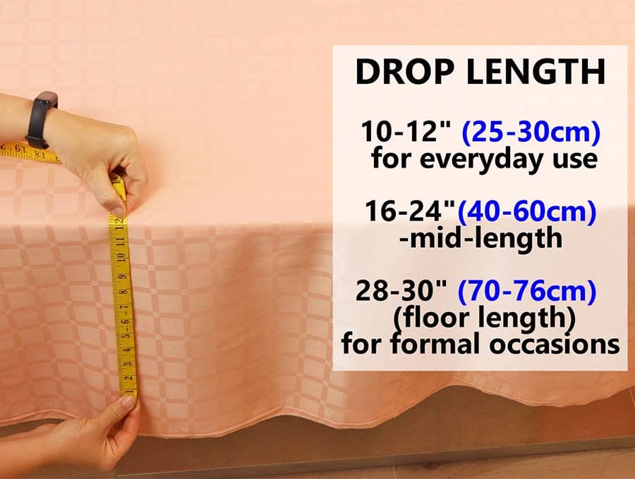 drop length for a tablecloth