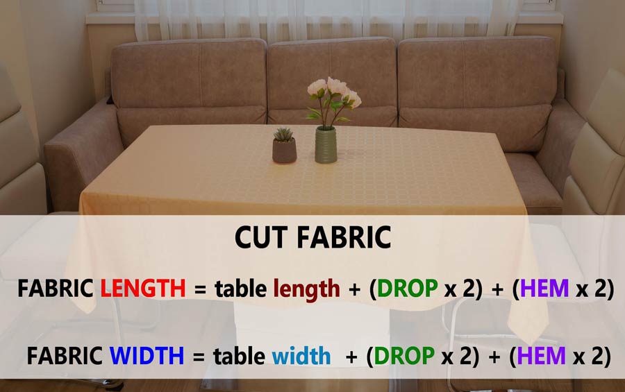 how to cut fabric for the tablecloth
