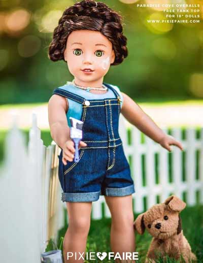 How to sew American Girl or 18 Doll Crop Top Shirt - FREE Pattern 