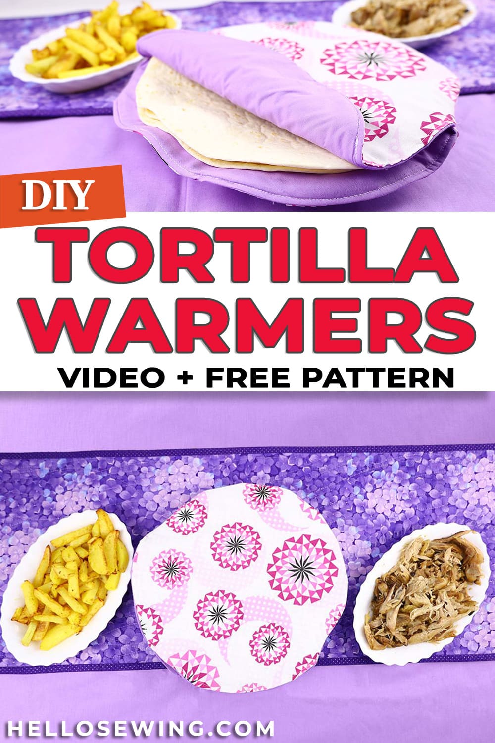 How to make a tortilla warmer pattern and tutorial