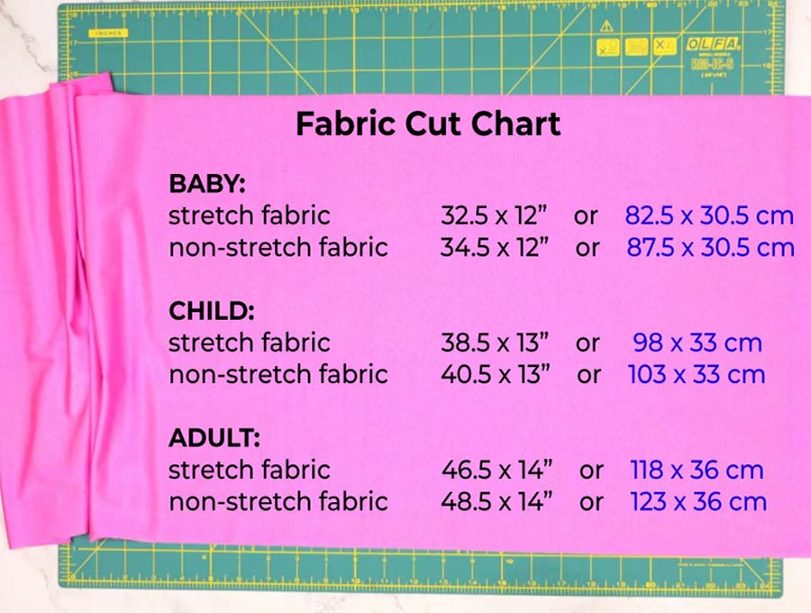 fabric cut chart for twisted turban