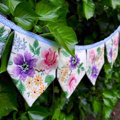 Vintage linen bunting