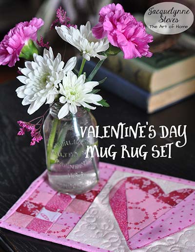 valentine's day mug rug