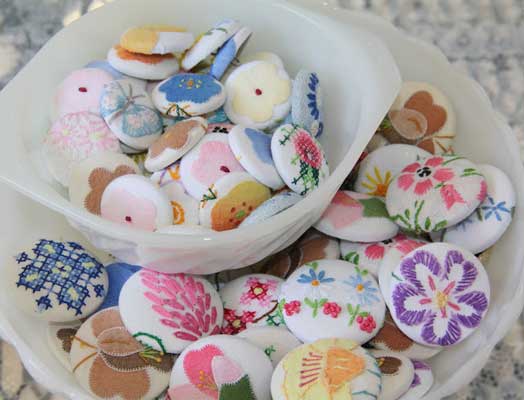 Custom vintage linen buttons