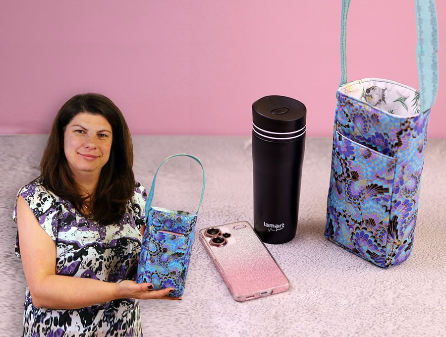 diy water bottle holder with cellphone pocket