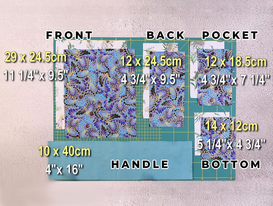 water bottle holder fabric measurements